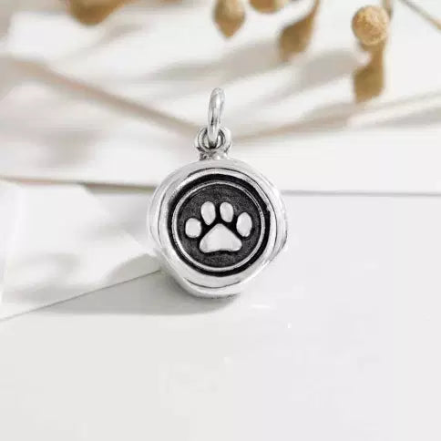 Sterling Silver Paw Print Wax Seal