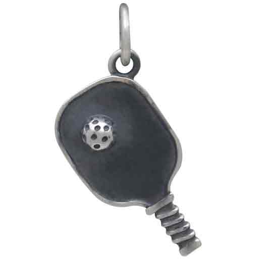 Sterling Silver Pickleball Paddle and Ball Charm