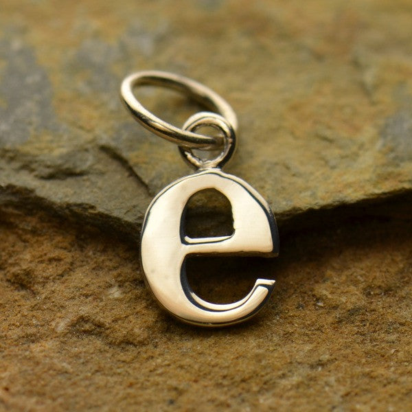 Sterling Silver Lowercase Typewriter Letter Charm - Poppies Beads n' More