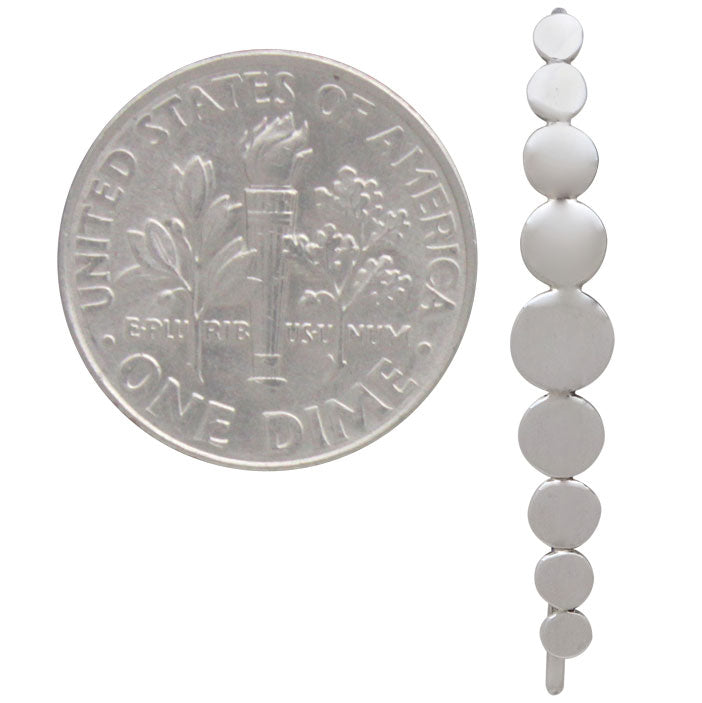 Sterling Silver Ear Hooks with Flat Graduated Dots - Poppies Beads n' More