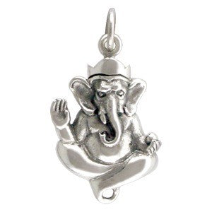 Sterling Silver Ganesh Charm or Link - Poppies Beads n' More