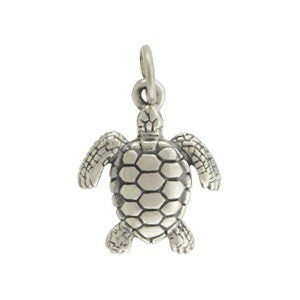 Sterling Silver Sea Turtle Charm - Poppies Beads n' More