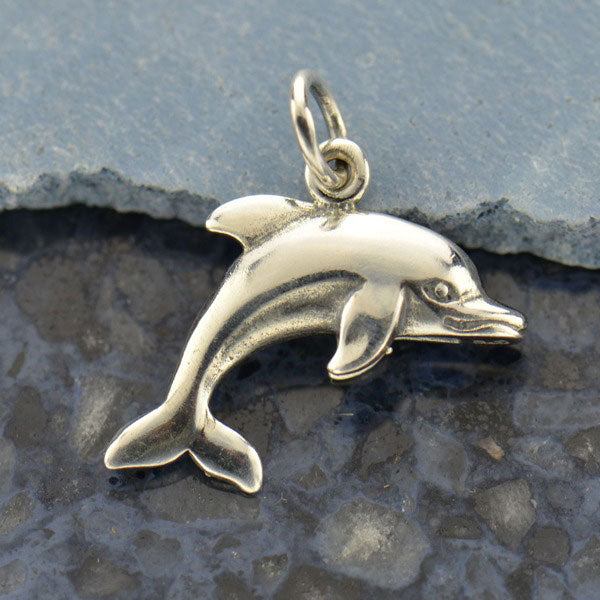 Sterling Silver Dolphin Charm - Poppies Beads n' More