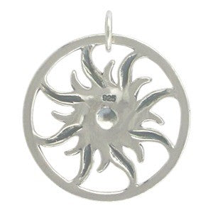 Sterling Silver Openwork Sun Pendant - Poppies Beads n' More