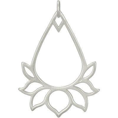 Teardrop Lotus Charm Link - Poppies Beads n' More