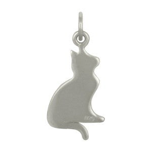 Silver Cat Charm - Poppies Beads n' More