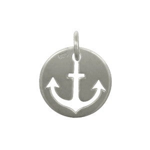 Sterling Silver Cutout Anchor Disk - Poppies Beads n' More
