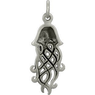 Sterling Silver Jellyfish Charm - Beach Charm - Poppies Beads n' More