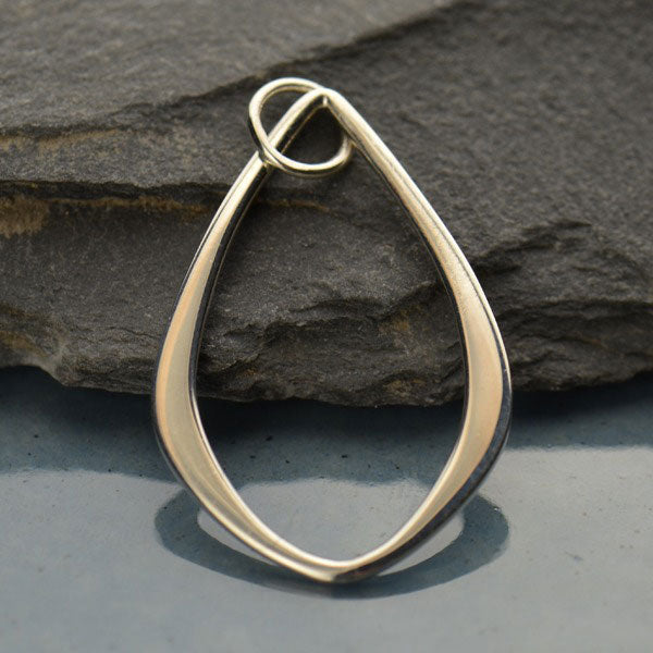 Sterling Silver Abstract Teardrop Pendant - Poppies Beads n' More