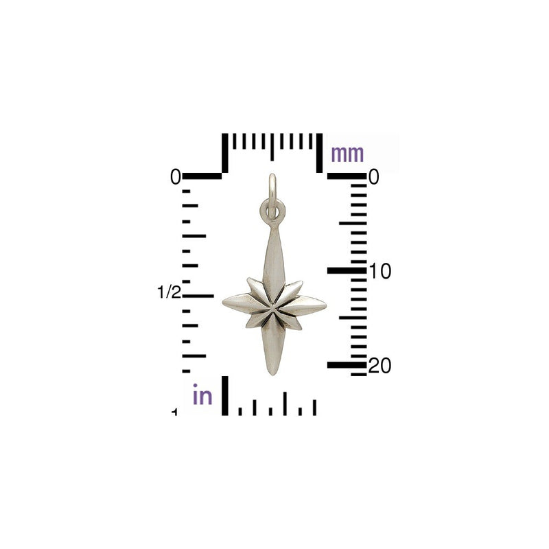 North Star Compass Charm - Poppies Beads n' More