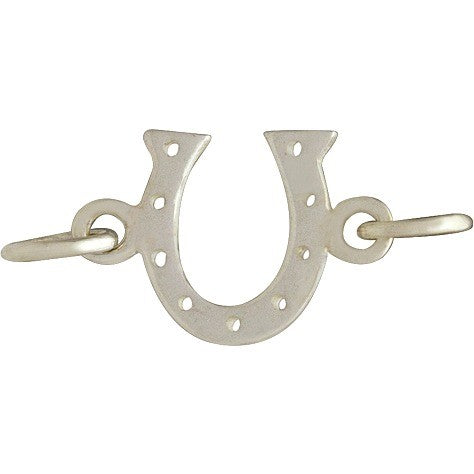 Sterling Silver Lucky Horseshoe Link - Poppies Beads n' More