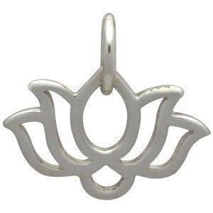 Tiny Wide Lotus Flower Charm - Poppies Beads n' More