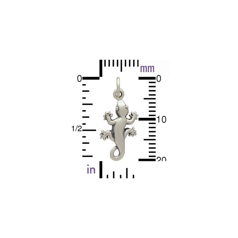 Sterling Silver Gecko Charm - Poppies Beads n' More