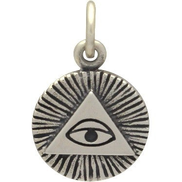 Sterling Silver All-Seeing Eye Charm - Poppies Beads n' More