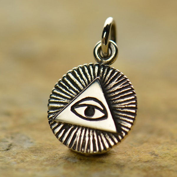 Sterling Silver All-Seeing Eye Charm - Poppies Beads n' More