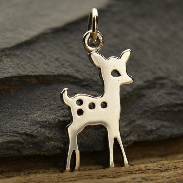 Sterling Silver Fawn Charm - Poppies Beads n' More