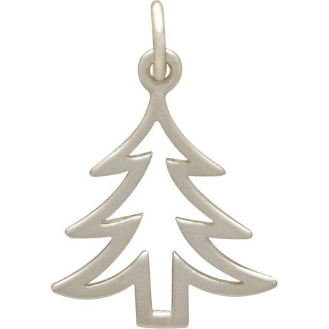Sterling Silver Christmas Tree Charm - Poppies Beads n' More