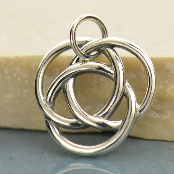 Sterling Silver Infinite Circles Love Knot Charm - Poppies Beads n' More