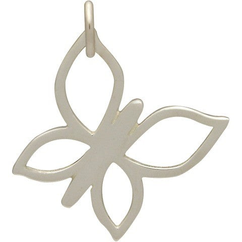 Sterling Silver Cutout Butterfly Charm - Poppies Beads n' More