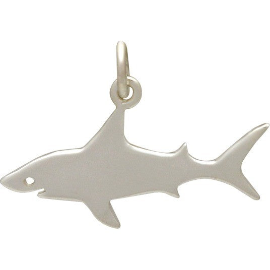 Sterling Silver Shark Charm - Beach Charm - Poppies Beads n' More