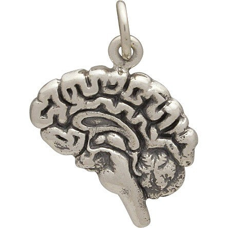 Sterling Silver Brain Charm - Poppies Beads n' More