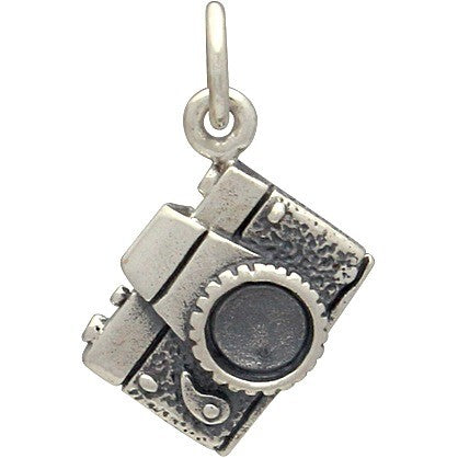 Sterling Silver Camera Charm - Poppies Beads n' More