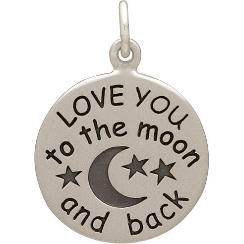 Word Charm - Love You to the Moon and Back - Poppies Beads n' More