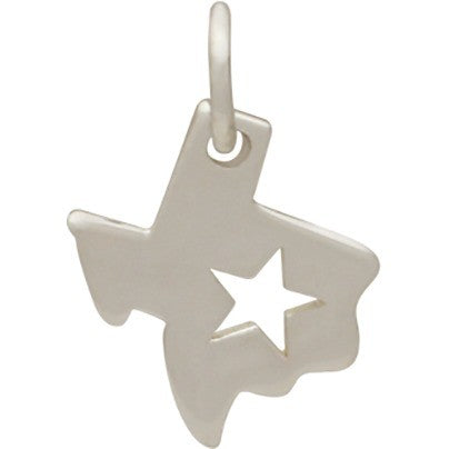 Texas State Charm with Star Cutout - Poppies Beads n' More