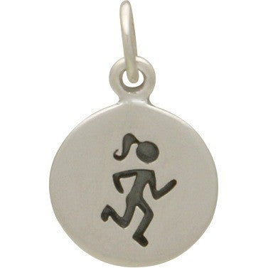 Sterling Silver Runner Charm - Sports Charms - Poppies Beads n' More