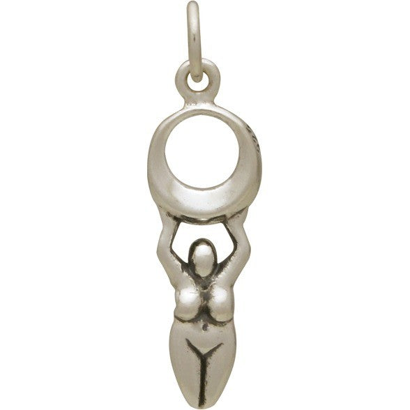 Sterling Silver Moon Goddess Charm - Poppies Beads n' More