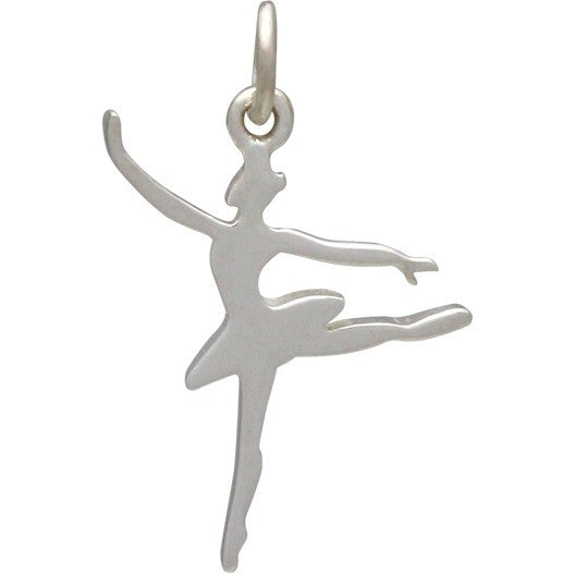 Sterling Silver Flat Ballerina Charm - Poppies Beads n' More