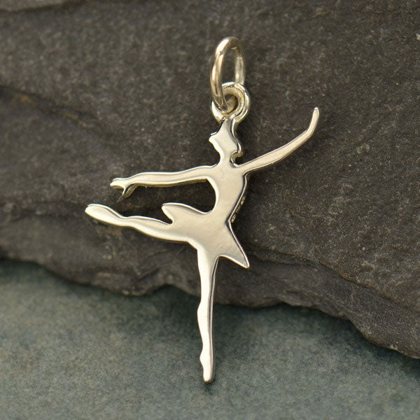 Sterling Silver Flat Ballerina Charm - Poppies Beads n' More