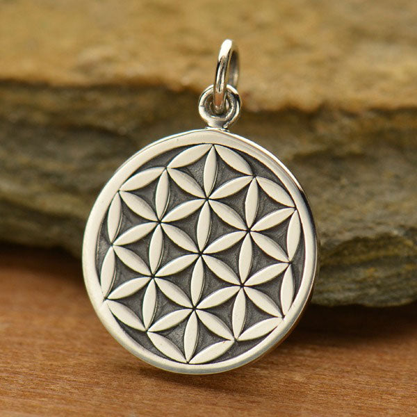 Sterling Silver Flower of Life Charm - Sacred Geometry - Poppies Beads n' More