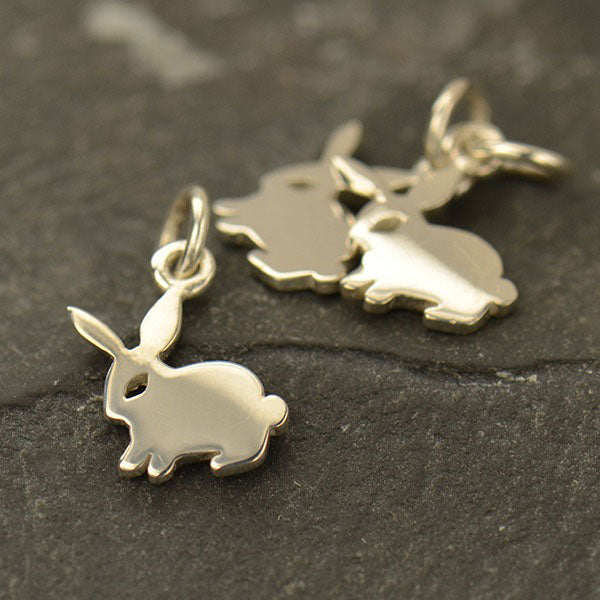 Sterling Silver Bunny Charm - Poppies Beads n' More