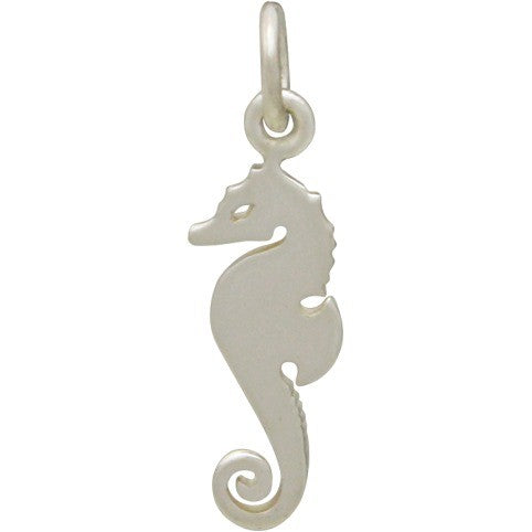 Sterling Silver Seahorse Charm - Beach Charm - Poppies Beads n' More