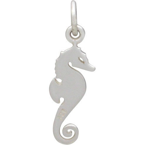 Sterling Silver Seahorse Charm - Beach Charm - Poppies Beads n' More