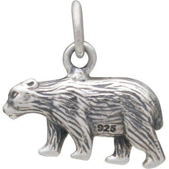 Sterling Silver 3D Bear Charm - Poppies Beads n' More