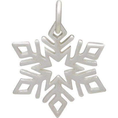 Sterling Silver Openwork Snowflake Charm - Poppies Beads n' More