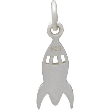 Sterling Silver Rocket Ship Charm - Poppies Beads n' More