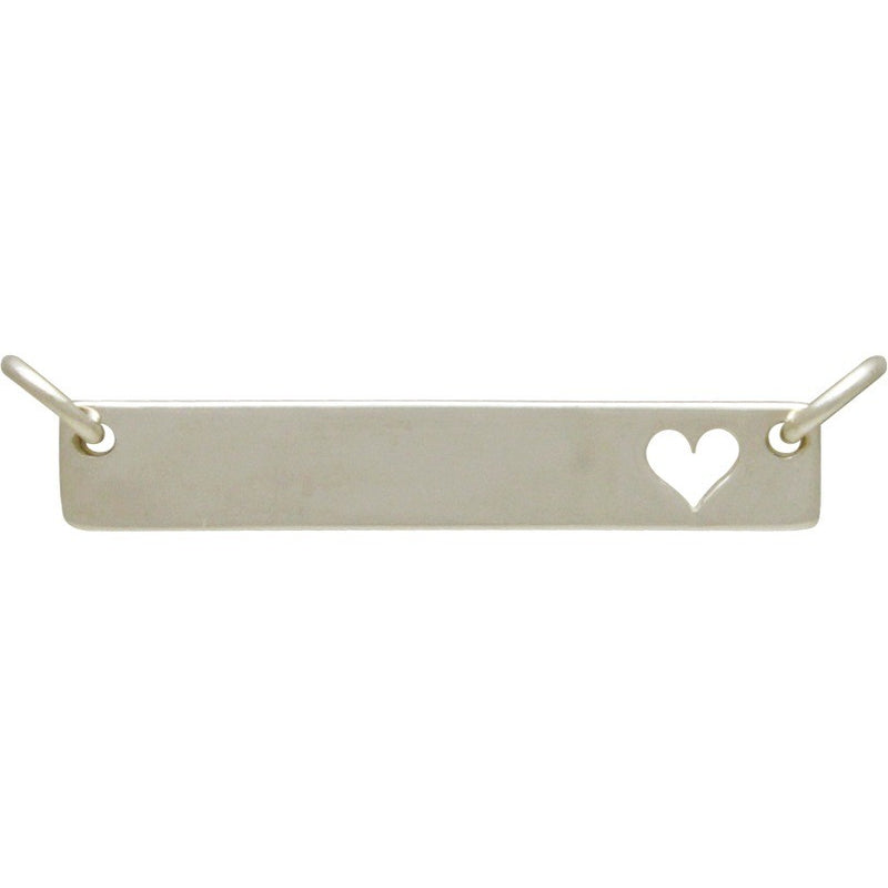 Silver Stamping Blank Festoon with Heart Cutout - Poppies Beads n' More