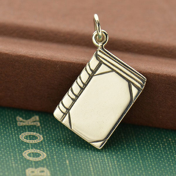 Sterling Silver Book Charm - Flat - Poppies Beads n' More