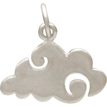Sterling Silver Flat Plate Cloud Charm - Poppies Beads n' More
