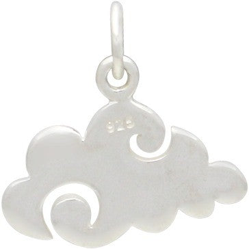 Sterling Silver Flat Plate Cloud Charm - Poppies Beads n' More