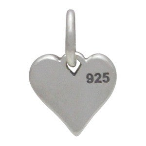 Small Sterling Silver Paw Print Heart Charm - Poppies Beads n' More