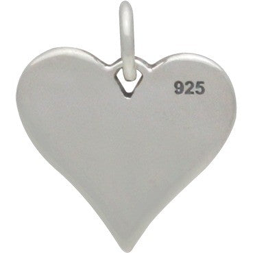Sterling Silver Etched Tree of Life Heart Charm - Poppies Beads n' More