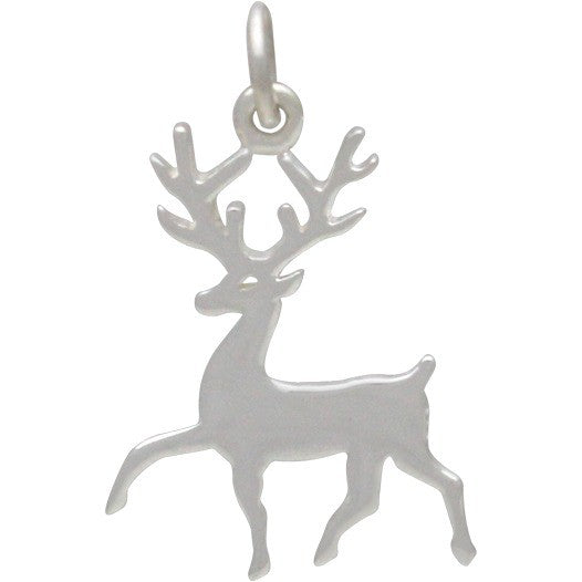 Sterling Silver Stag Charm - Poppies Beads n' More