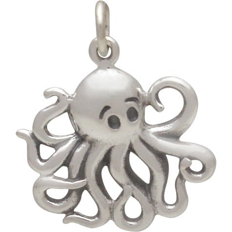 Sterling Silver Octopus Charm - Poppies Beads n' More