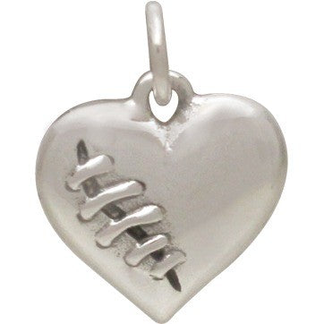 Sterling Silver Mended Heart Charm - Poppies Beads n' More