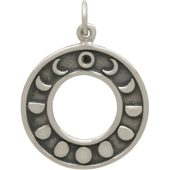 Moon Phases Circle Pendant - Poppies Beads n' More