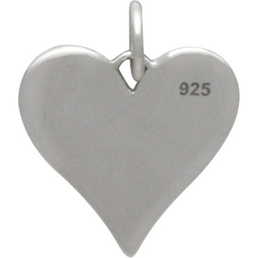 Sterling Silver Compass Symbol Heart Charm - Poppies Beads n' More
